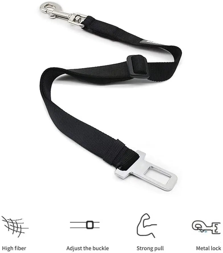 Pet Safety Seat Belt – Adjustable Car Harness for Dogs & Cats
