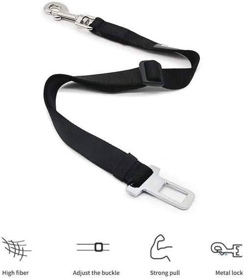 Pet Safety Seat Belt – Adjustable Car Harness for Dogs & Cats