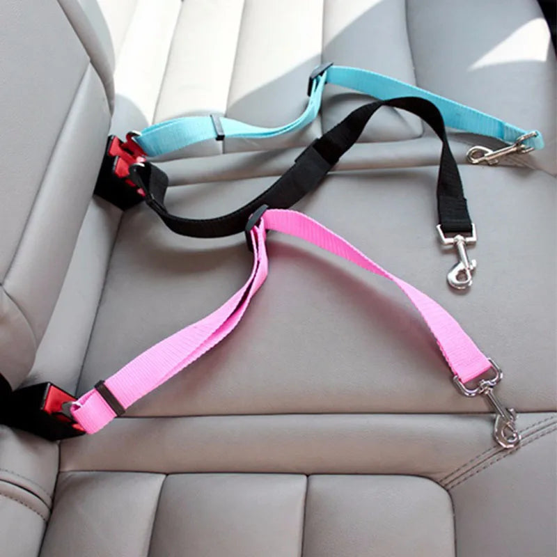 Pet Safety Seat Belt – Adjustable Car Harness for Dogs & Cats